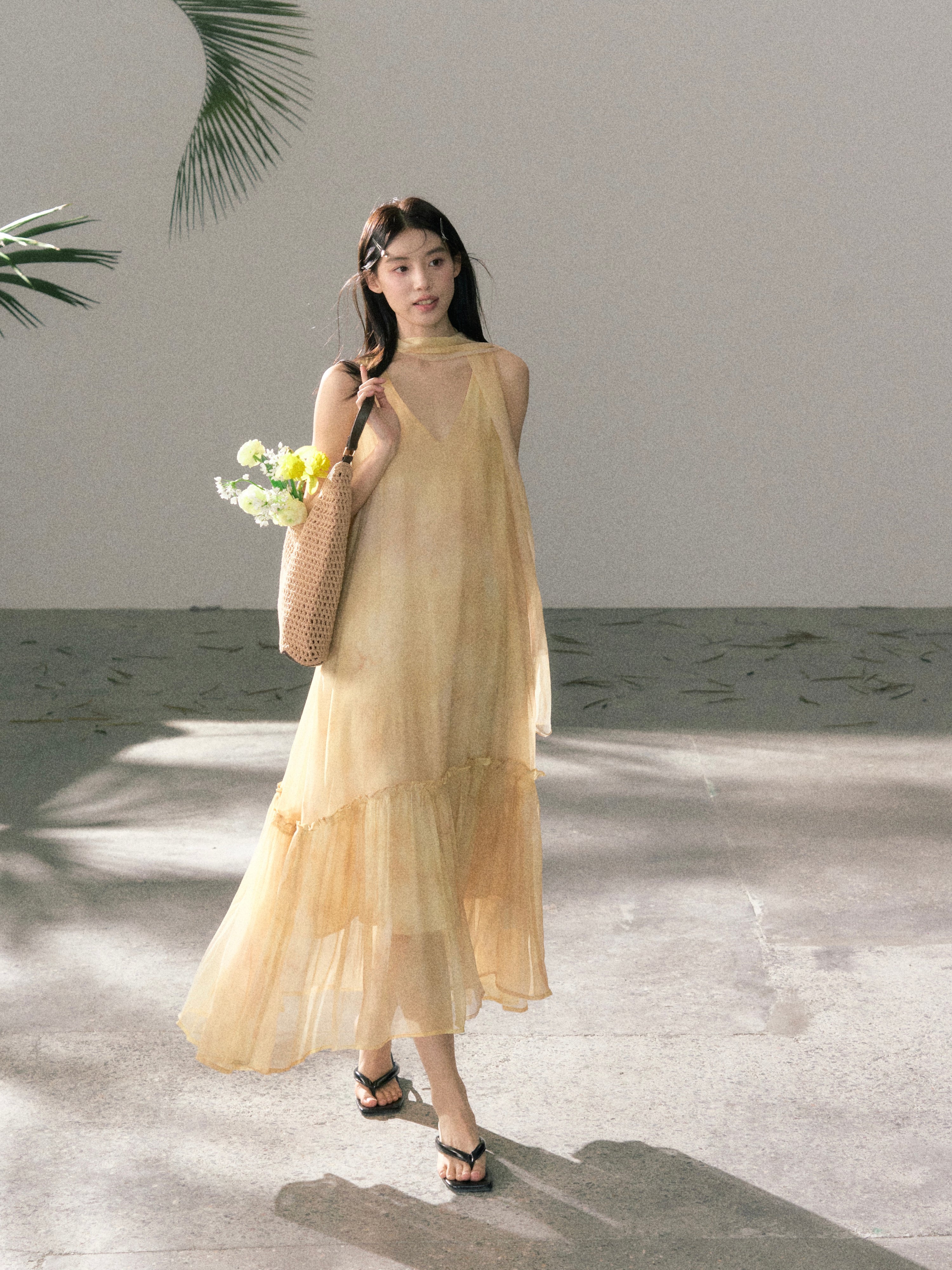 LAFREEDOM LAF360523 Atmospheric Light Yellow Gradient Dress