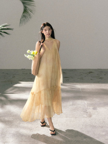 LAFREEDOM LAF360523 Atmospheric Light Yellow Gradient Dress