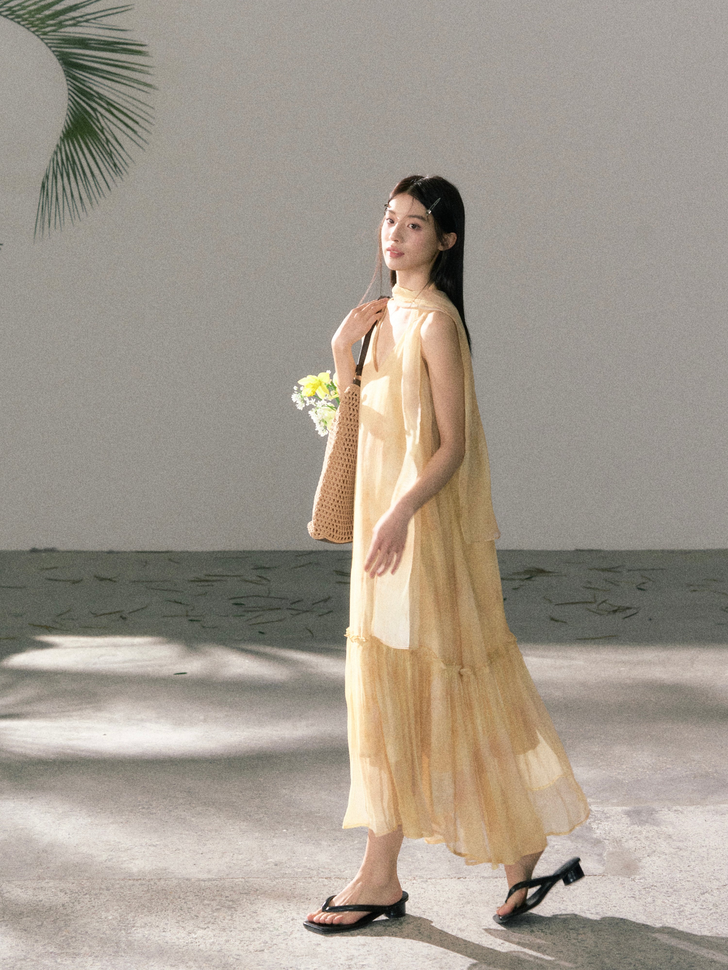 LAFREEDOM LAF360523 Atmospheric Light Yellow Gradient Dress