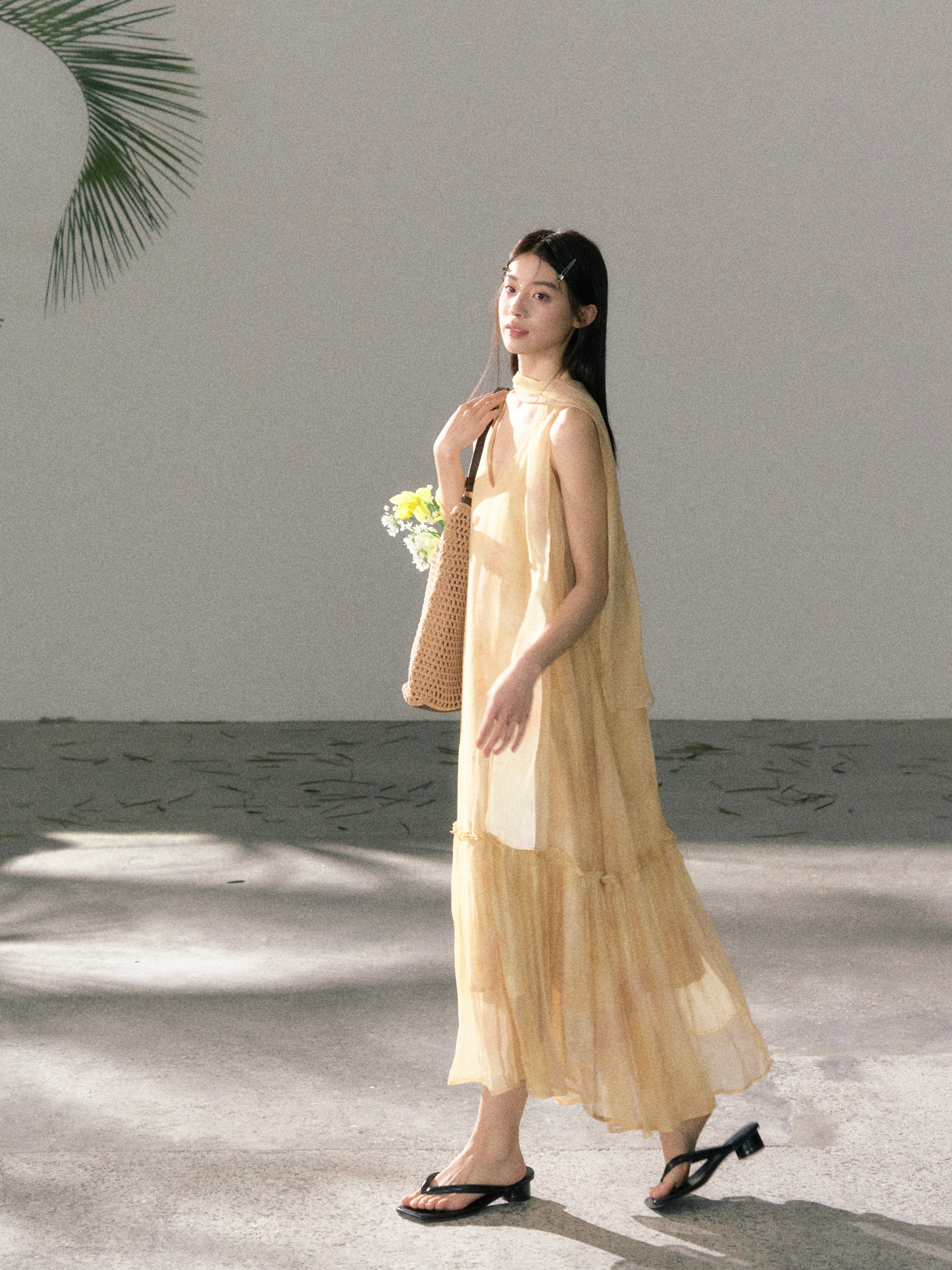 LAFREEDOM LAF360523 Atmospheric Light Yellow Gradient Dress