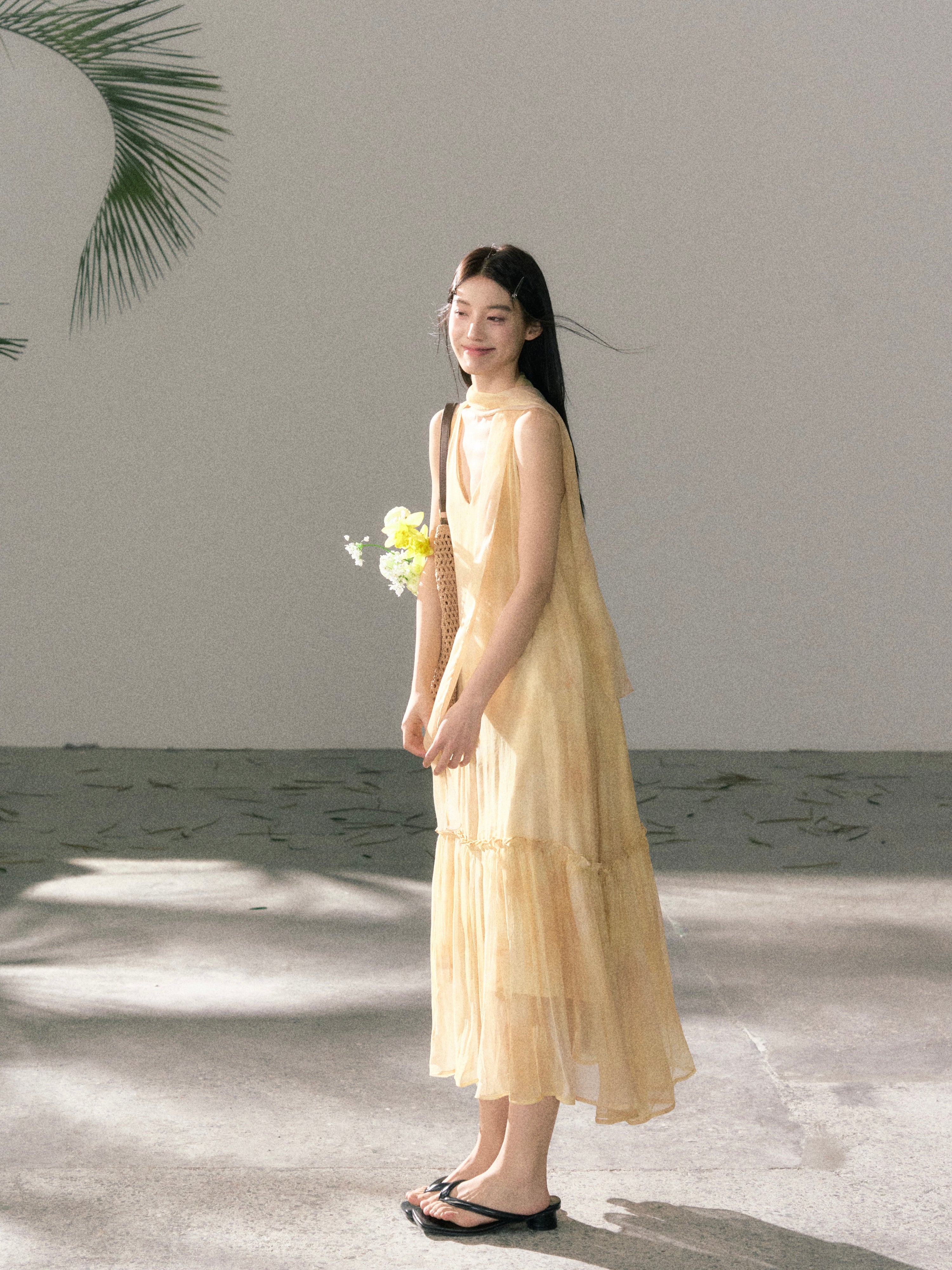LAFREEDOM LAF360523 Atmospheric Light Yellow Gradient Dress