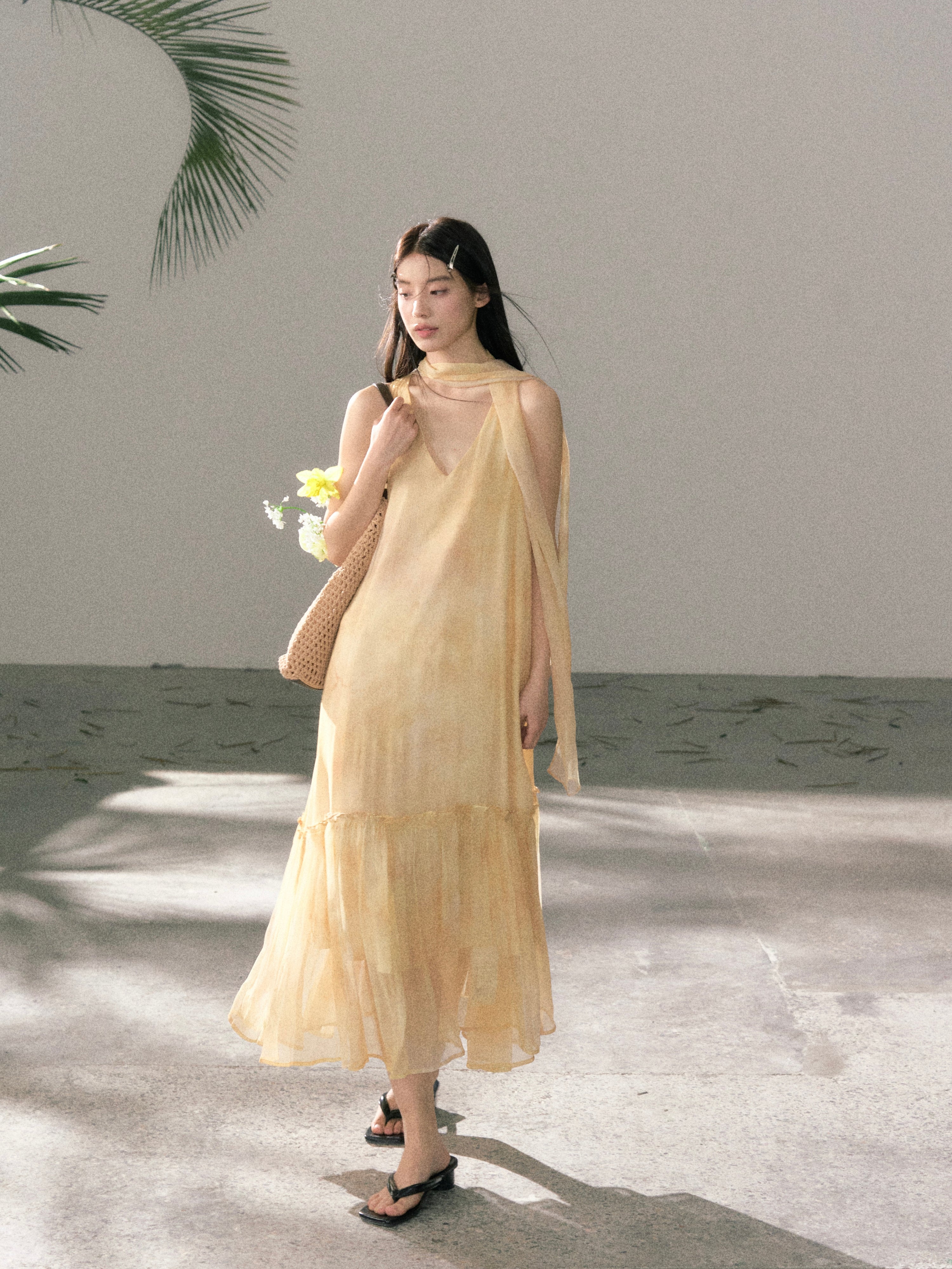LAFREEDOM LAF360523 Atmospheric Light Yellow Gradient Dress