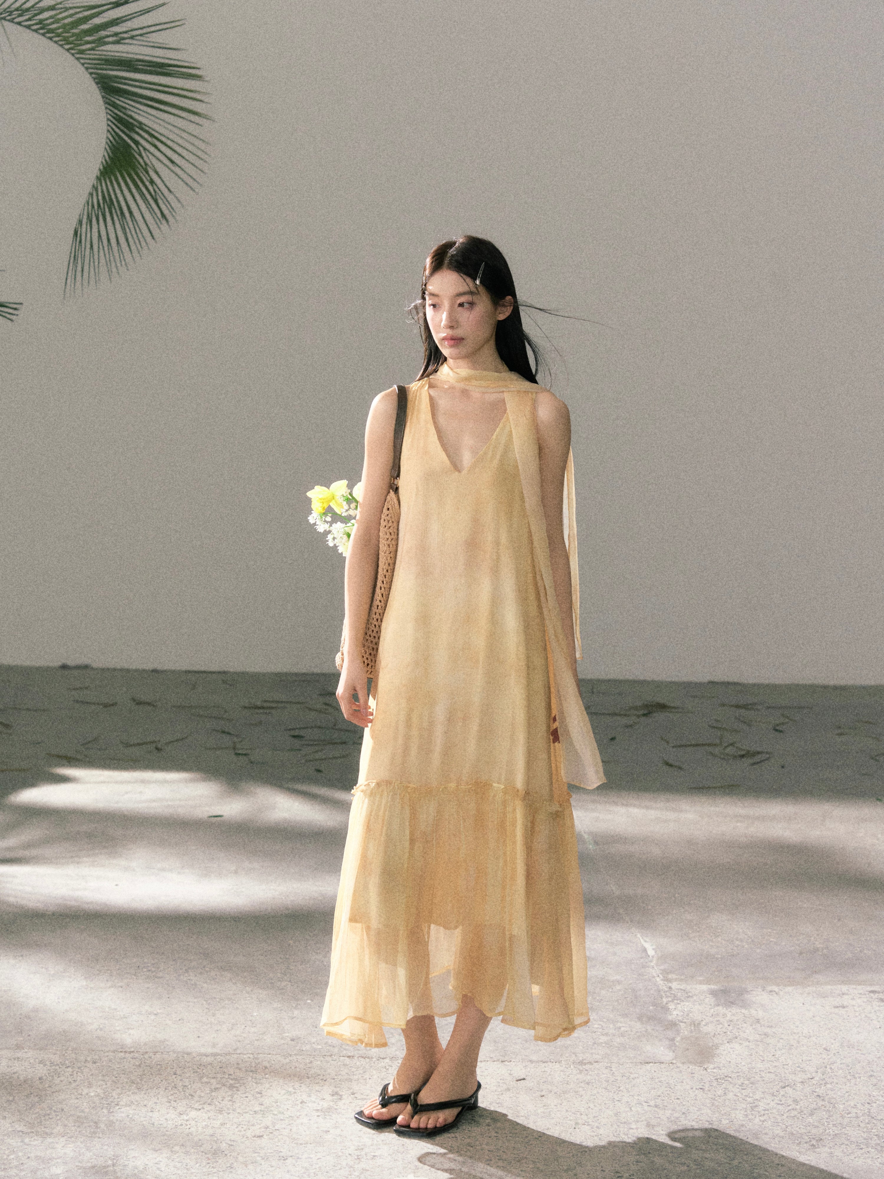 LAFREEDOM LAF360523 Atmospheric Light Yellow Gradient Dress