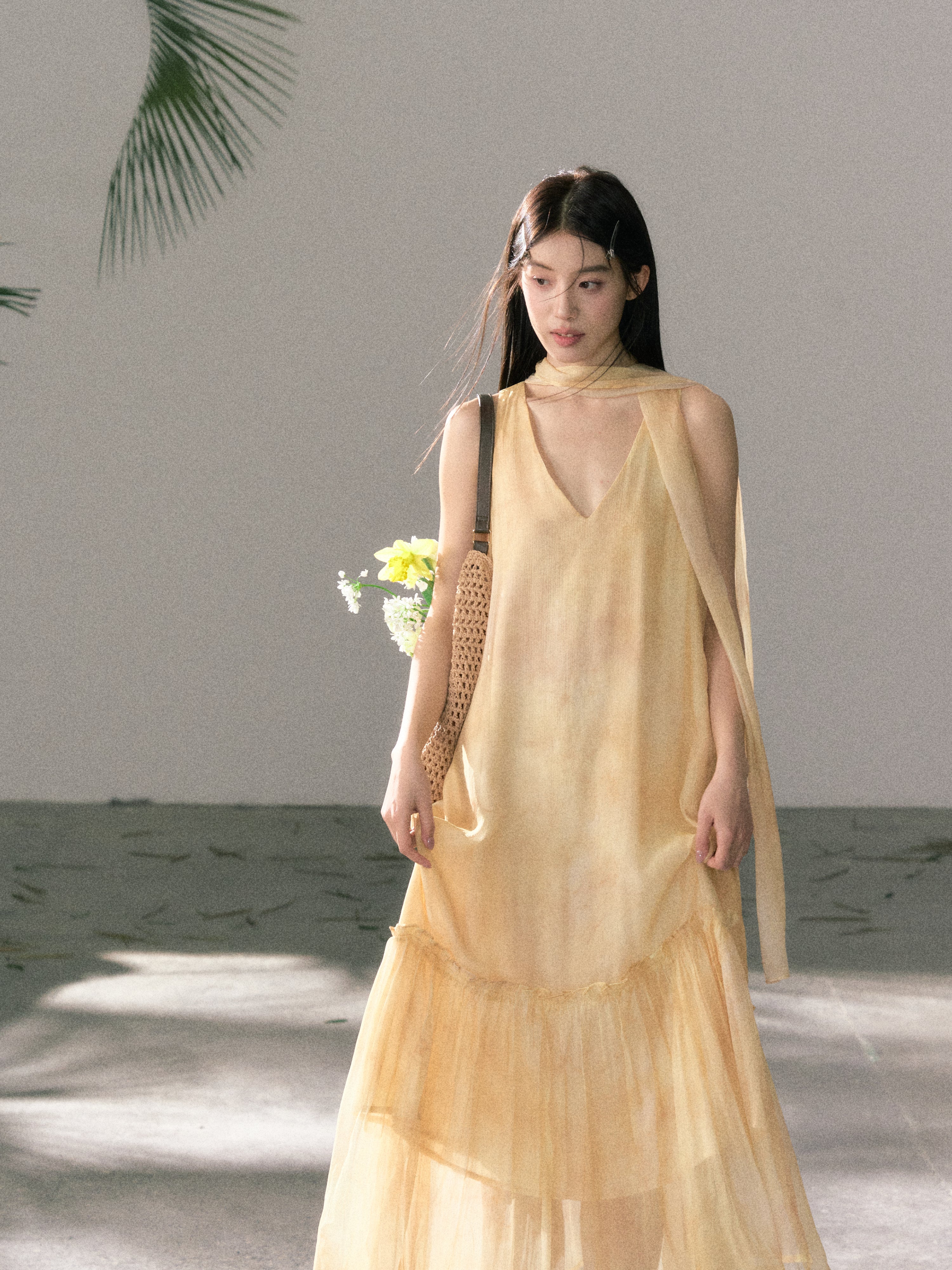 LAFREEDOM LAF360523 Atmospheric Light Yellow Gradient Dress
