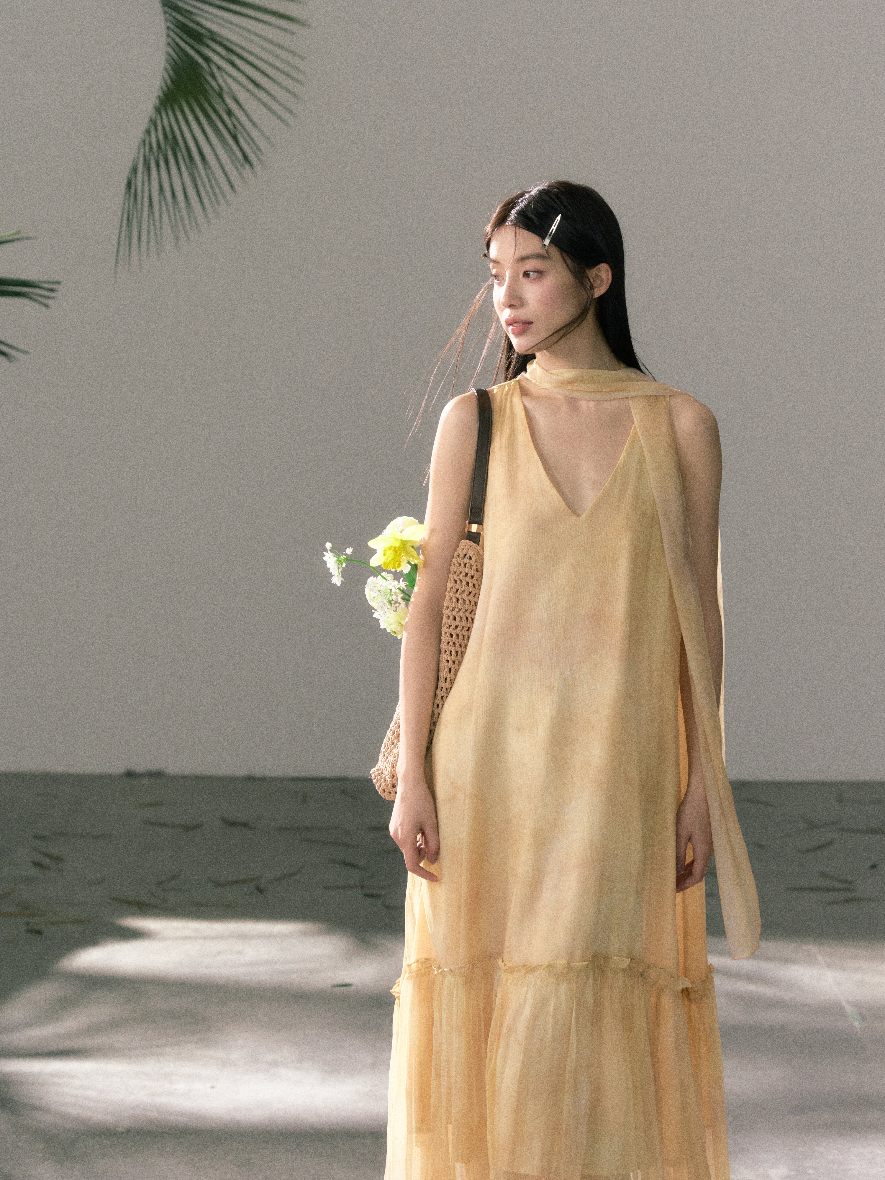 LAFREEDOM LAF360523 Atmospheric Light Yellow Gradient Dress
