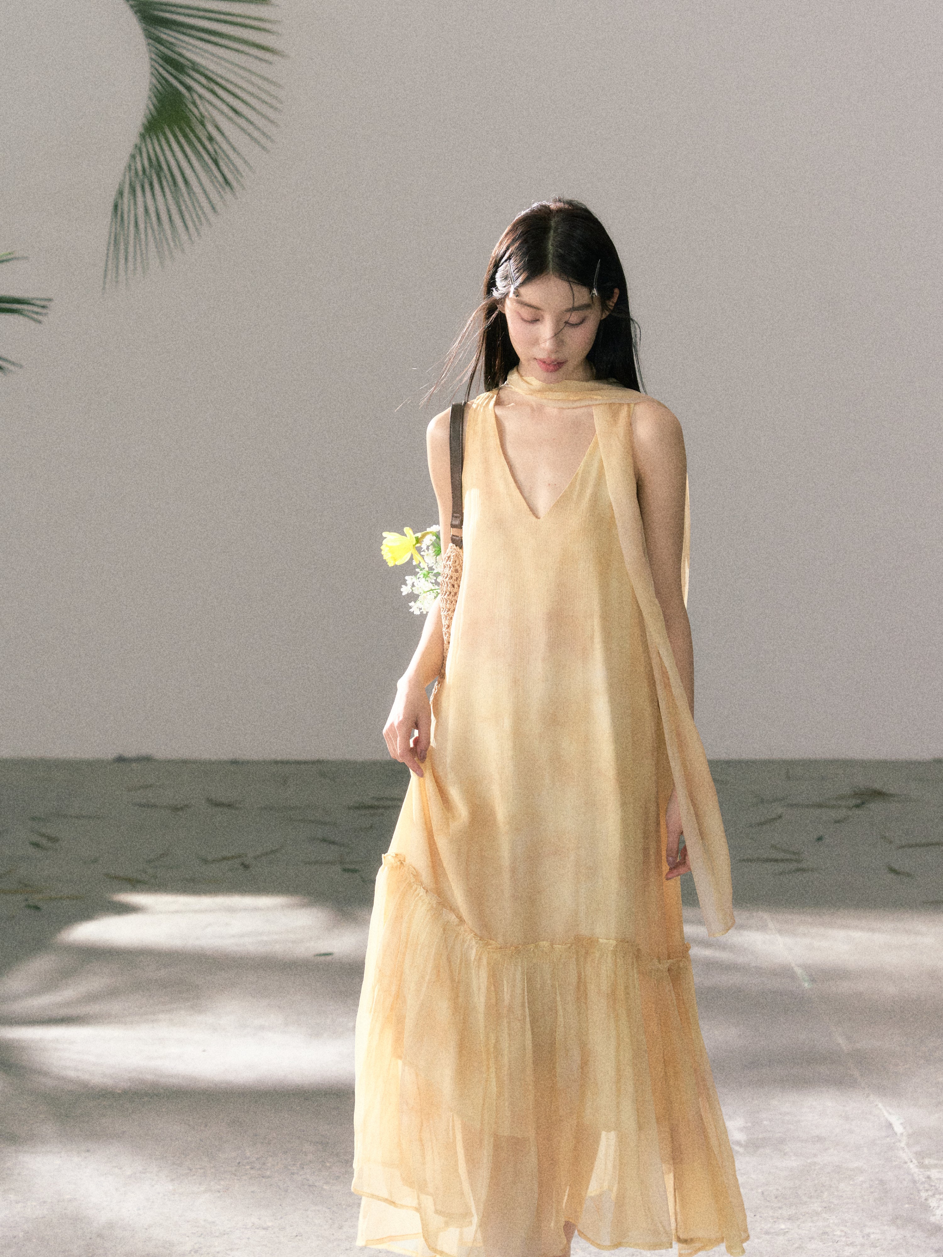 LAFREEDOM LAF360523 Atmospheric Light Yellow Gradient Dress