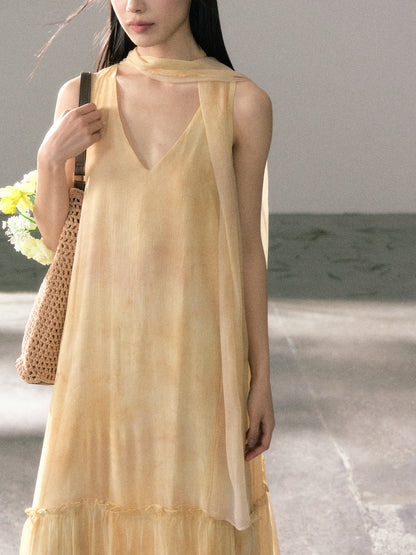 LAFREEDOM LAF360523 Atmospheric Light Yellow Gradient Dress