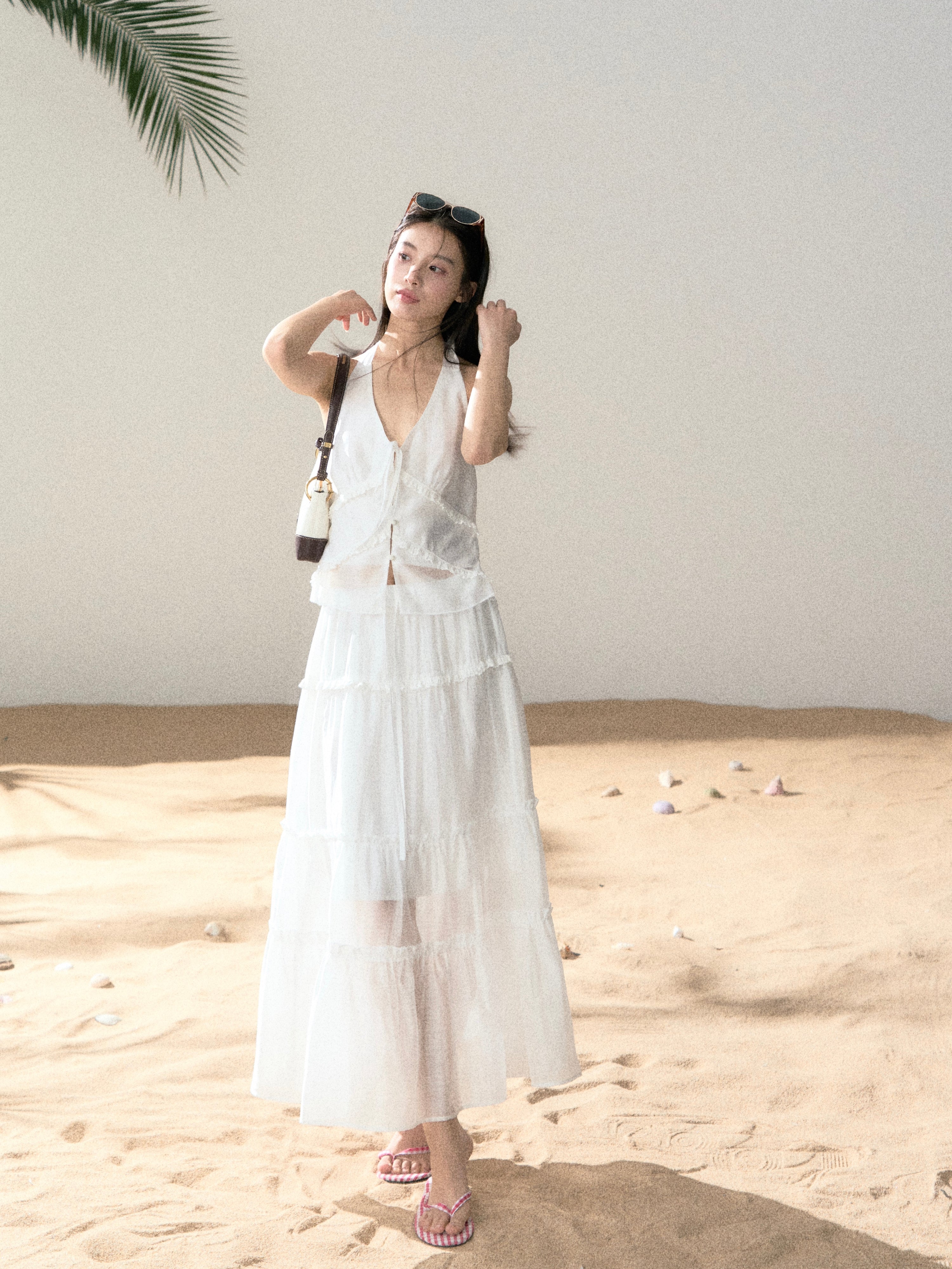 LAFREEDOM LAF360527 Halter White Top + LAF360528 Ethereal White Skirt