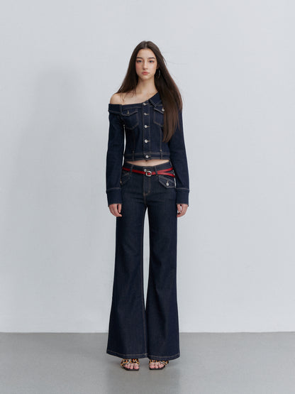 VIA PITTI VIACP6267+VIACC6303 Contrast-Color Tencel Cotton Jacket &amp; Jeans