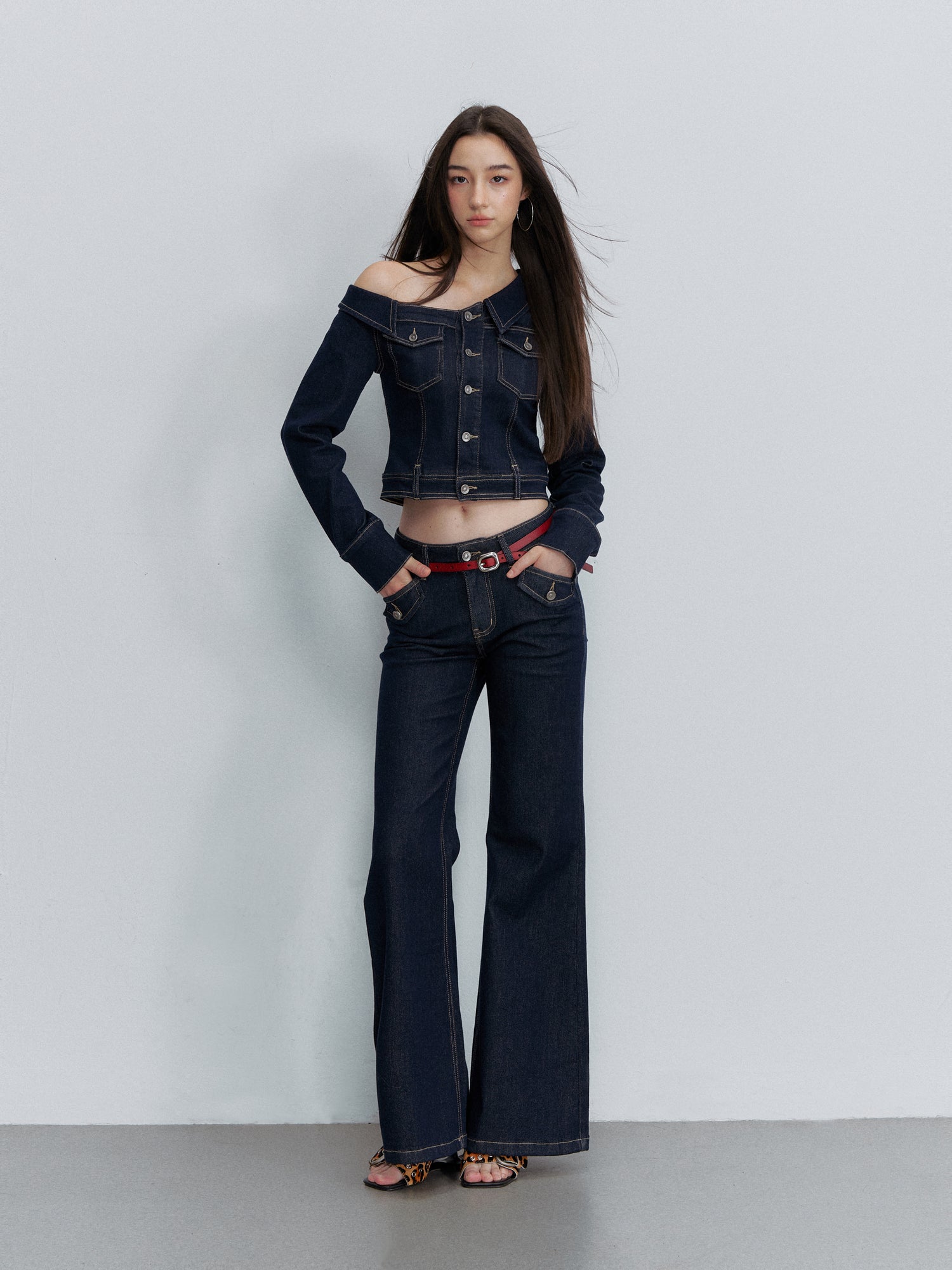 VIA PITTI VIACP6267+VIACC6303 Contrast-Color Tencel Cotton Jacket &amp; Jeans