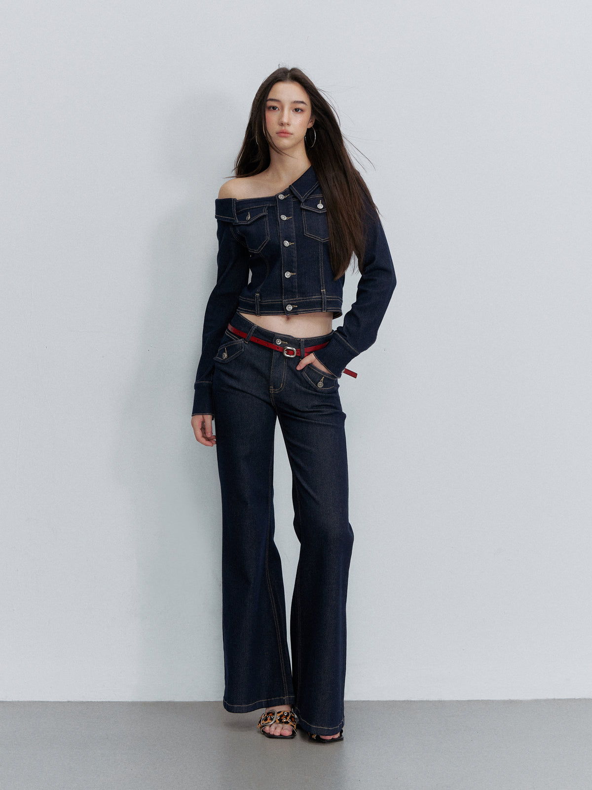 VIA PITTI VIACP6267+VIACC6303 Contrast-Color Tencel Cotton Jacket &amp; Jeans