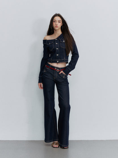 VIA PITTI VIACP6267+VIACC6303 Contrast-Color Tencel Cotton Jacket &amp; Jeans