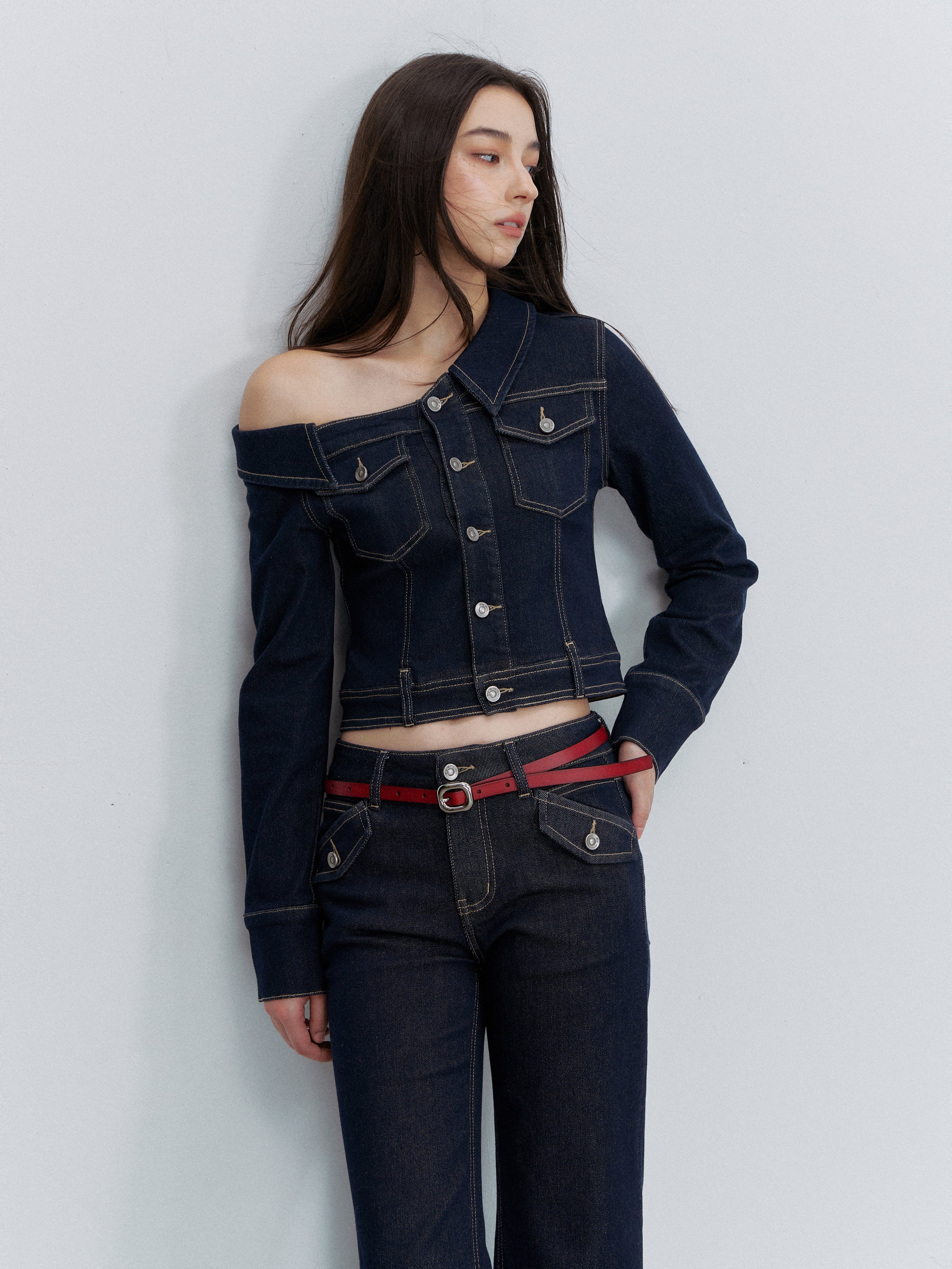 VIA PITTI VIACP6267+VIACC6303 Contrast-Color Tencel Cotton Jacket &amp; Jeans