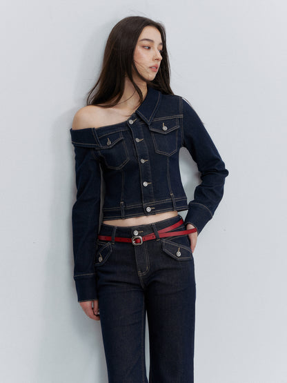 VIA PITTI VIACP6267+VIACC6303 Contrast-Color Tencel Cotton Jacket &amp; Jeans