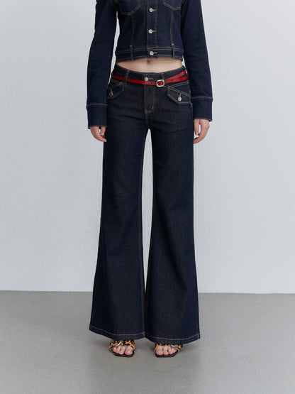 VIA PITTI VIACP6267+VIACC6303 Contrast-Color Tencel Cotton Jacket &amp; Jeans