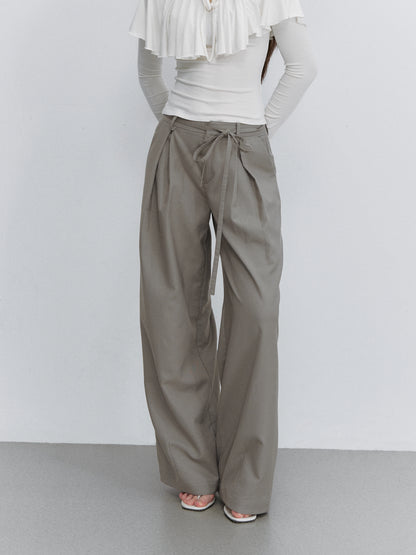 VIA PITTI VIACP6203 Bow-Tie Strap Pleated Trousers