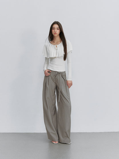 VIA PITTI VIACTP6263 Ruffle Faux-Layer Cape