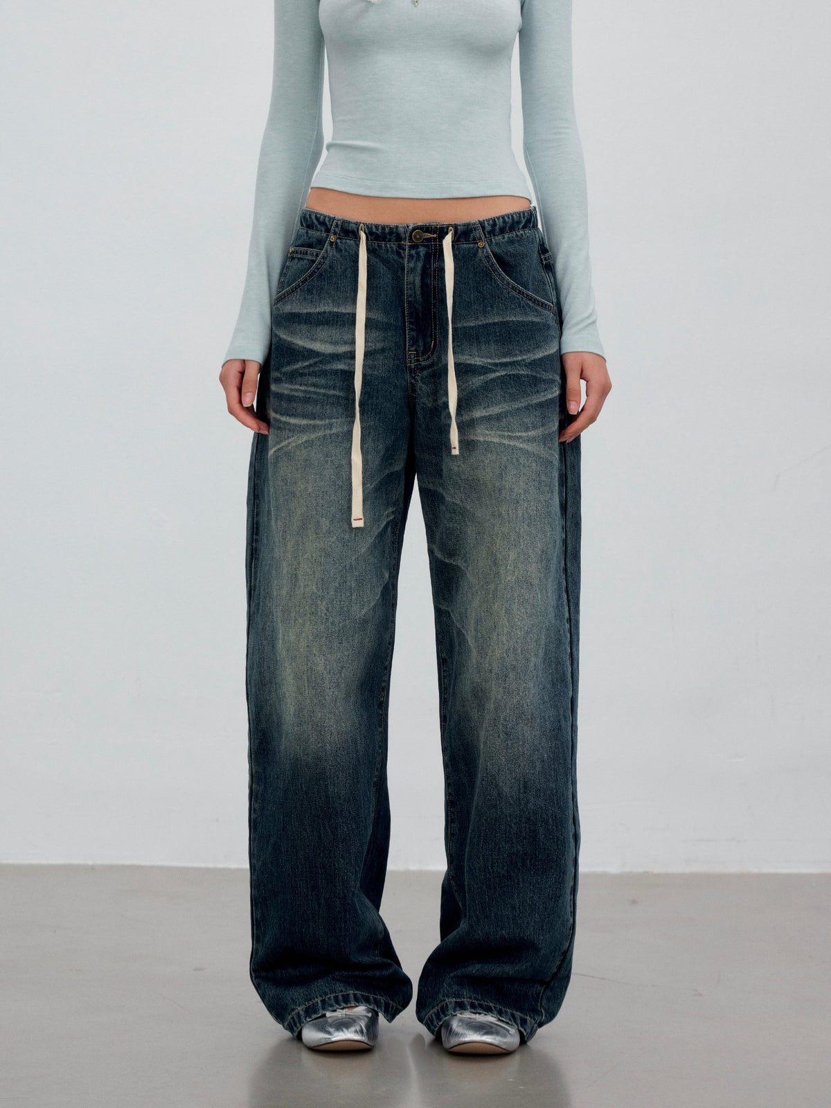 VIA PITTI VIACP6309 Gradient Contrast-Color Loose-Fit Jeans