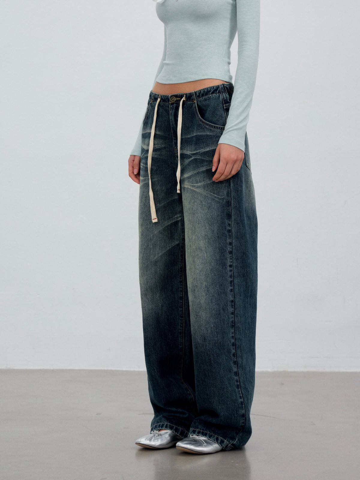 VIA PITTI VIACP6309 Gradient Contrast-Color Loose-Fit Jeans