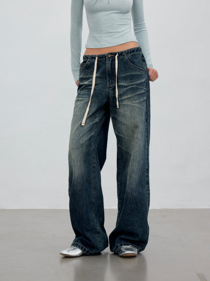 VIA PITTI VIACP6309 Gradient Contrast-Color Loose-Fit Jeans
