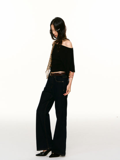 LAFREEDOM LAF360815 Washed Straight-Leg Jeans