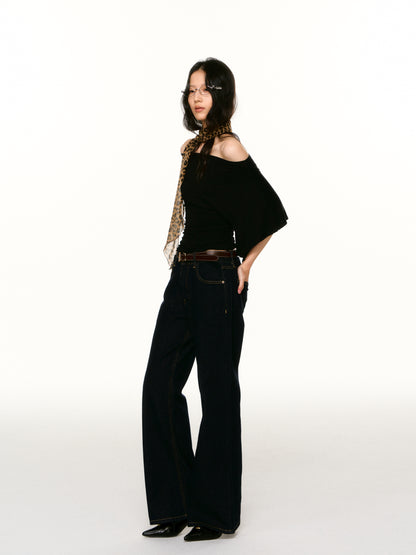 LAFREEDOM LAF360801 Asymmetric Bud-Sleeve T-Shirt