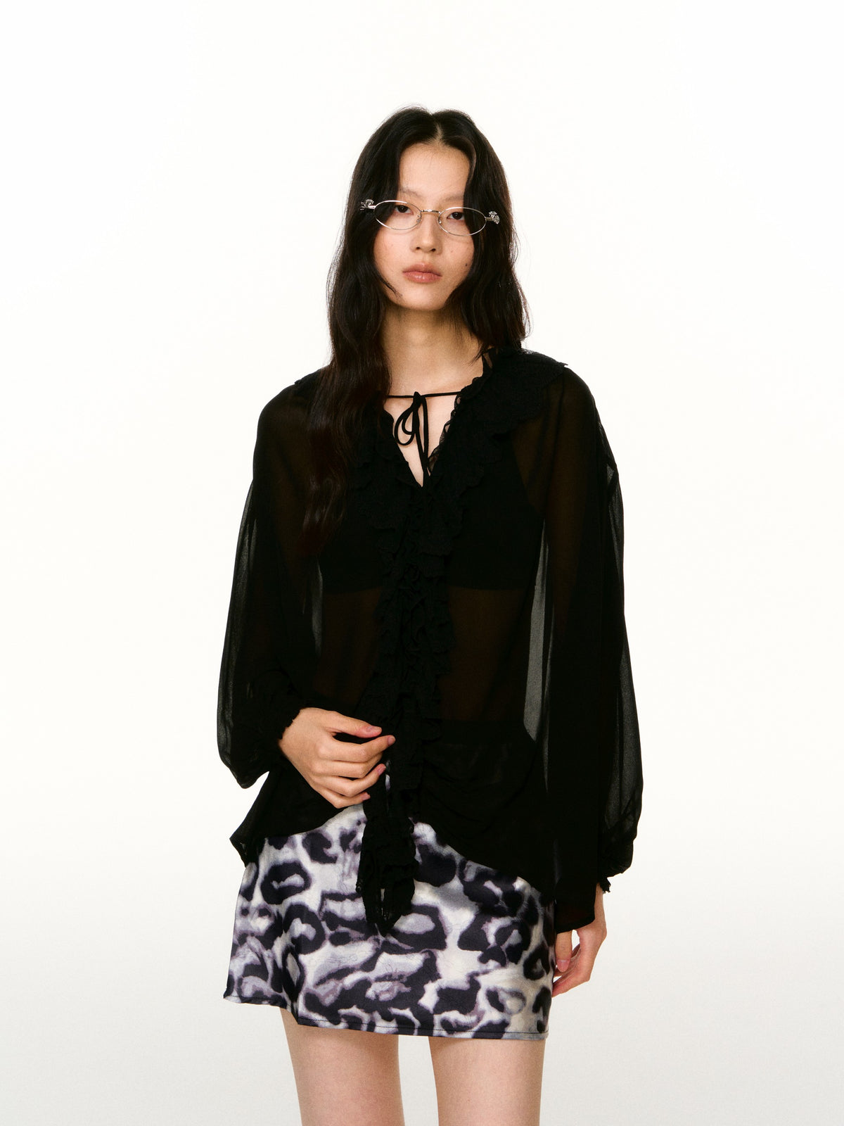 LAFREEDOM LAF360803 Lace Ruffle Blouse