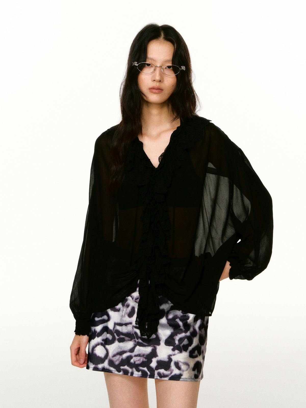 LAFREEDOM LAF360803 Lace Ruffle Blouse