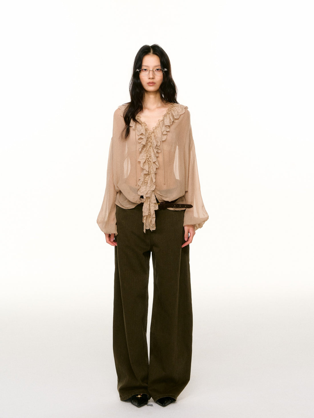 LAFREEDOM LAF360803 Lace Ruffle Blouse
