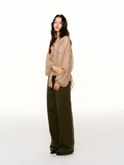 LAFREEDOM LAF360803 Lace Ruffle Blouse