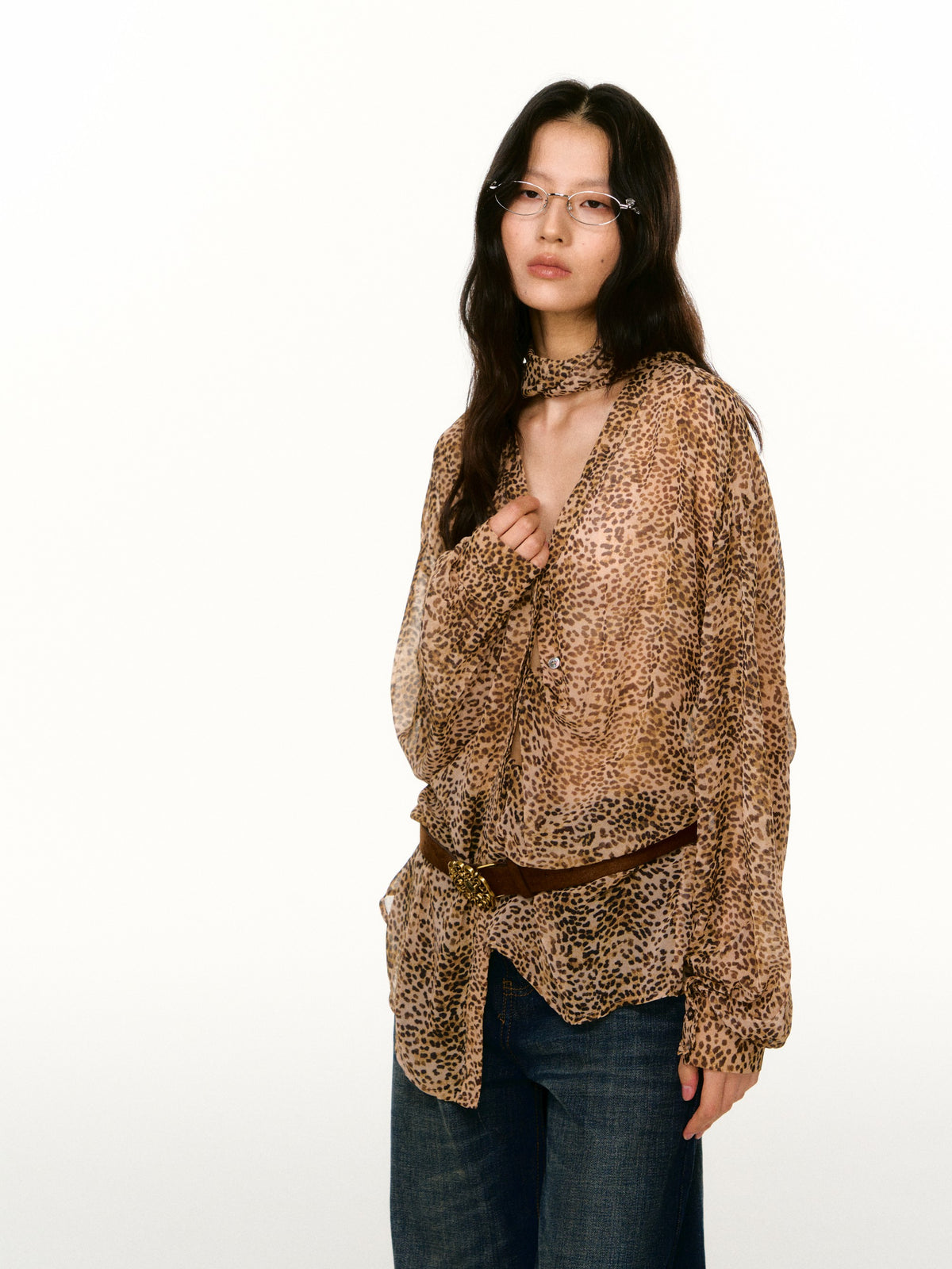 LAFREEDOM LAF360806 Tie-Neck Long-Sleeve Shirt