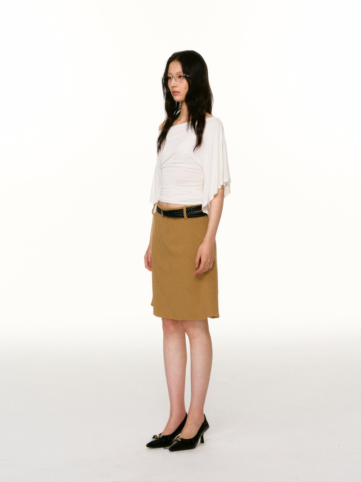 LAFREEDOM LAF360801 Asymmetric Bud-Sleeve T-Shirt