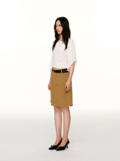 LAFREEDOM LAF360801 Asymmetric Bud-Sleeve T-Shirt