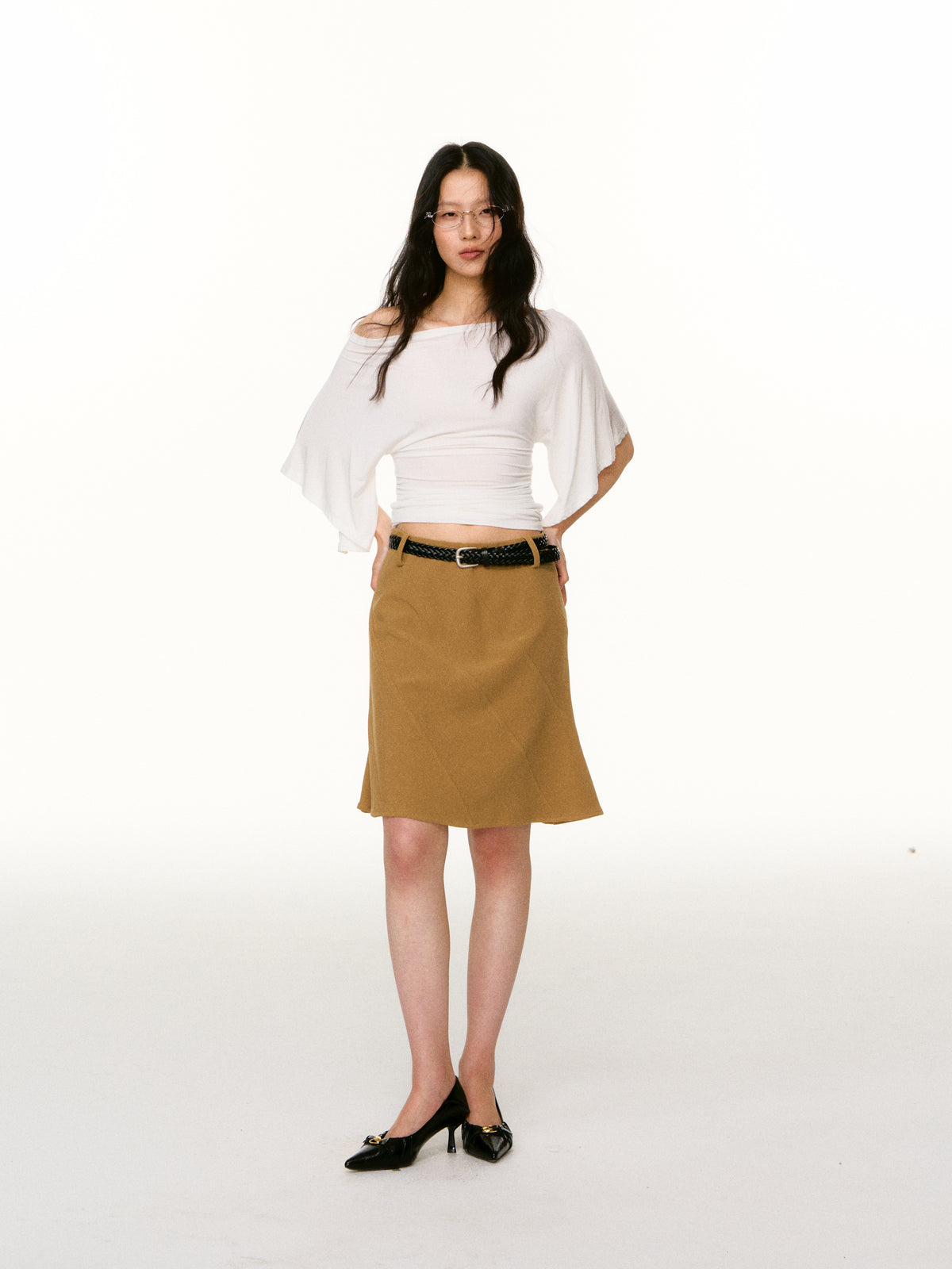 LAFREEDOM LAF360801 Asymmetric Bud-Sleeve T-Shirt