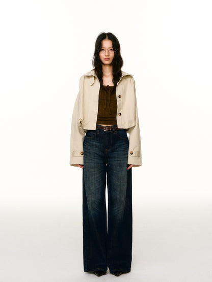 LAFREEDOM LAF360812 Cropped Long-Sleeve Trench Coat