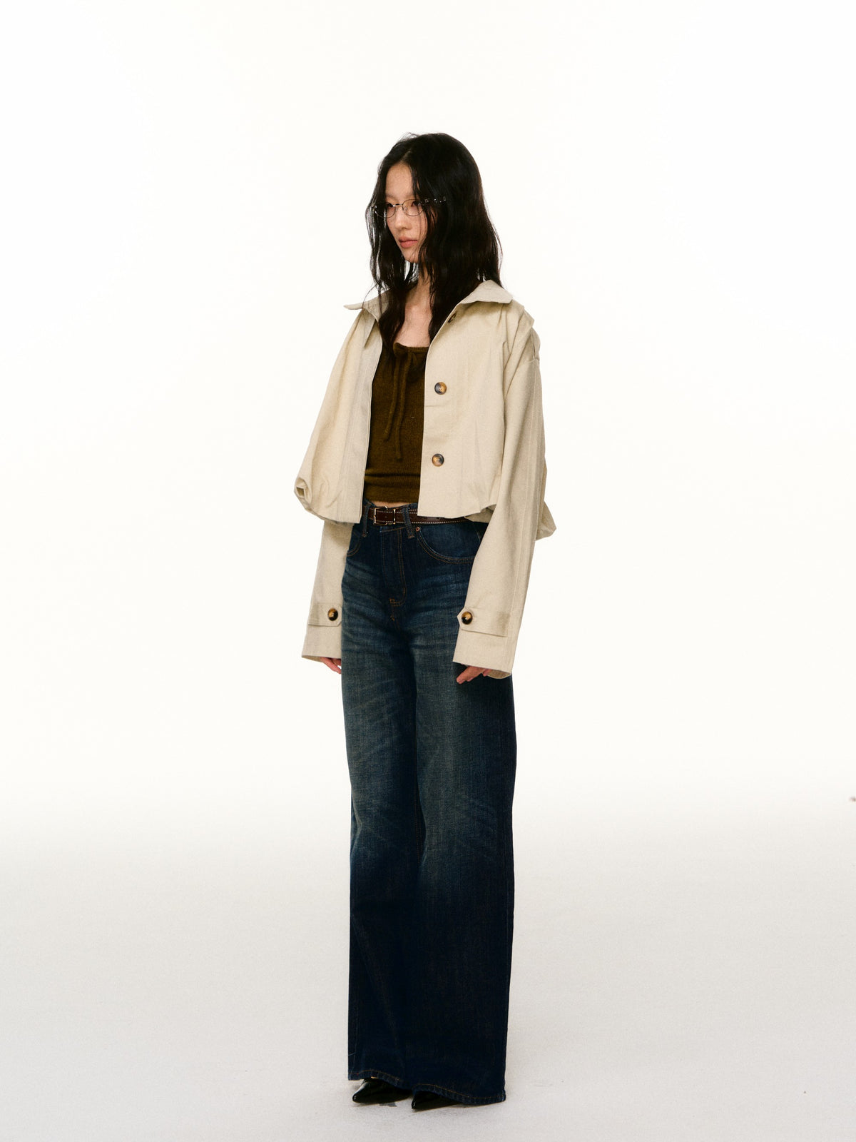 LAFREEDOM LAF360812 Cropped Long-Sleeve Trench Coat