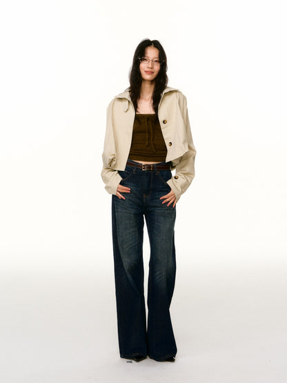 LAFREEDOM LAF360812 Cropped Long-Sleeve Trench Coat
