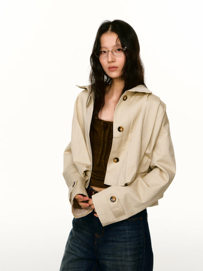 LAFREEDOM LAF360812 Cropped Long-Sleeve Trench Coat