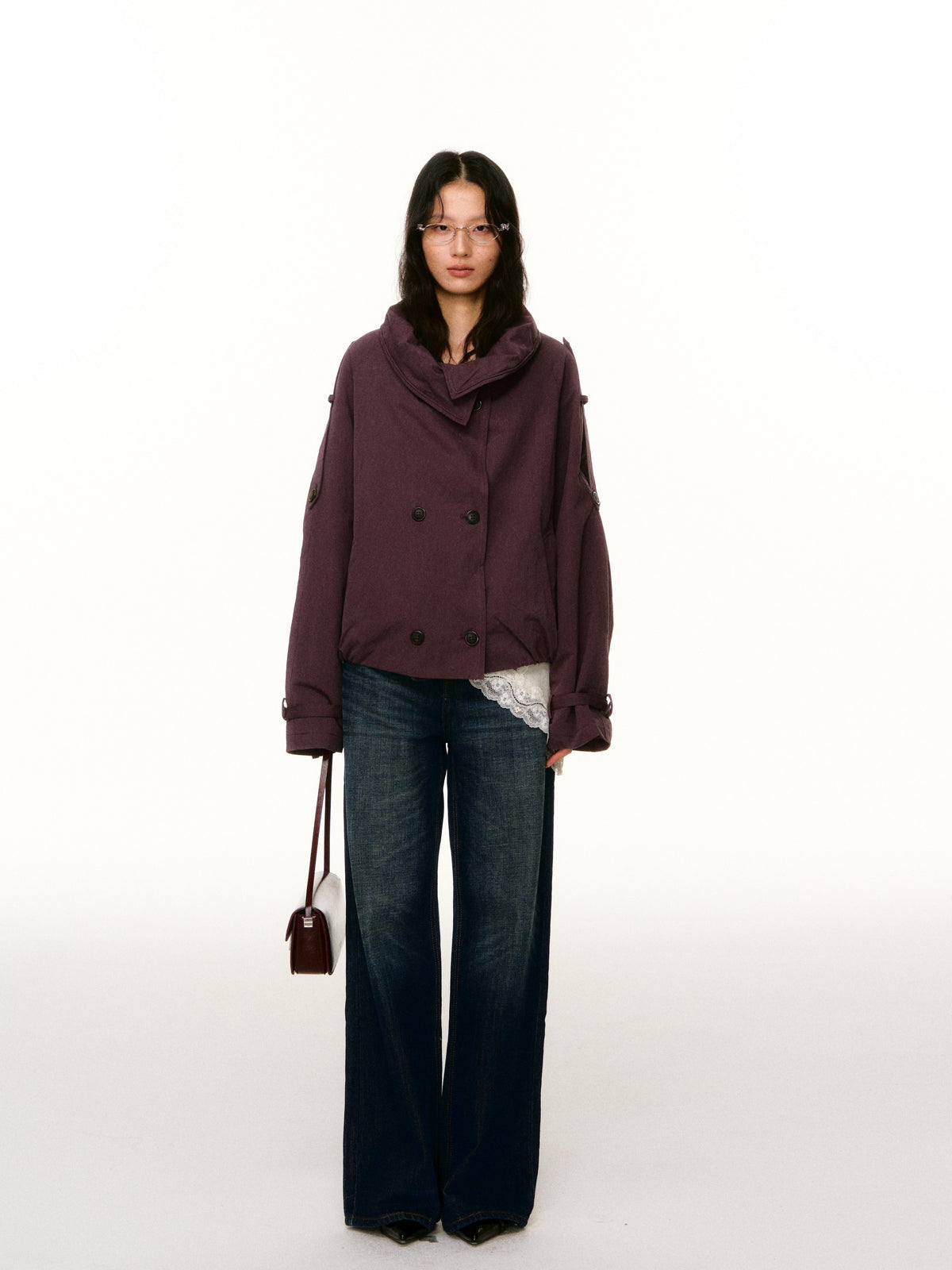 LAFREEDOM LAF360816 Washed Cotton Cropped Trench Coat