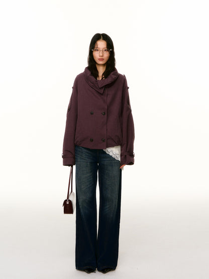 LAFREEDOM LAF360816 Washed Cotton Cropped Trench Coat