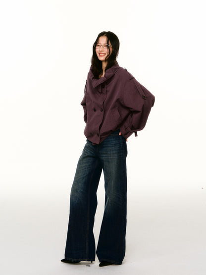 LAFREEDOM LAF360816 Washed Cotton Cropped Trench Coat