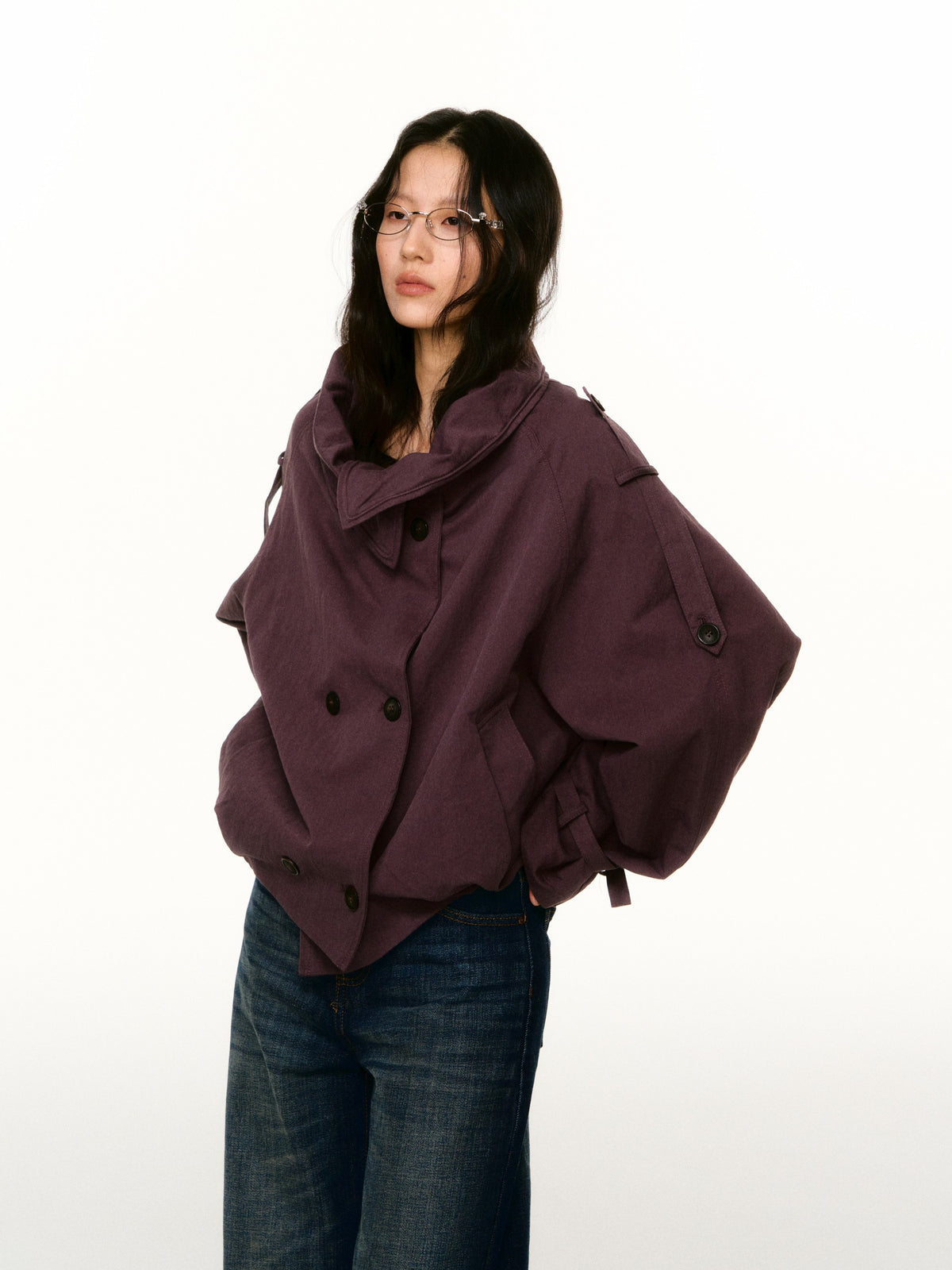 LAFREEDOM LAF360816 Washed Cotton Cropped Trench Coat