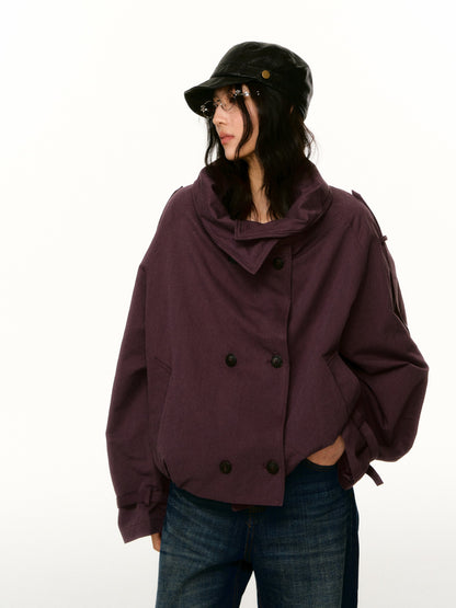 LAFREEDOM LAF360816 Washed Cotton Cropped Trench Coat