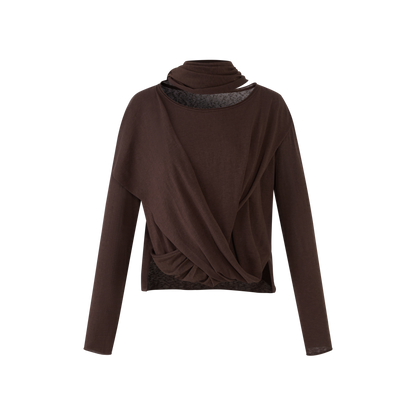 LAFREEDOM LAF360809 &amp;  LAF360810 Minimalist Cowl-Neck Knit Top &amp; Skirt