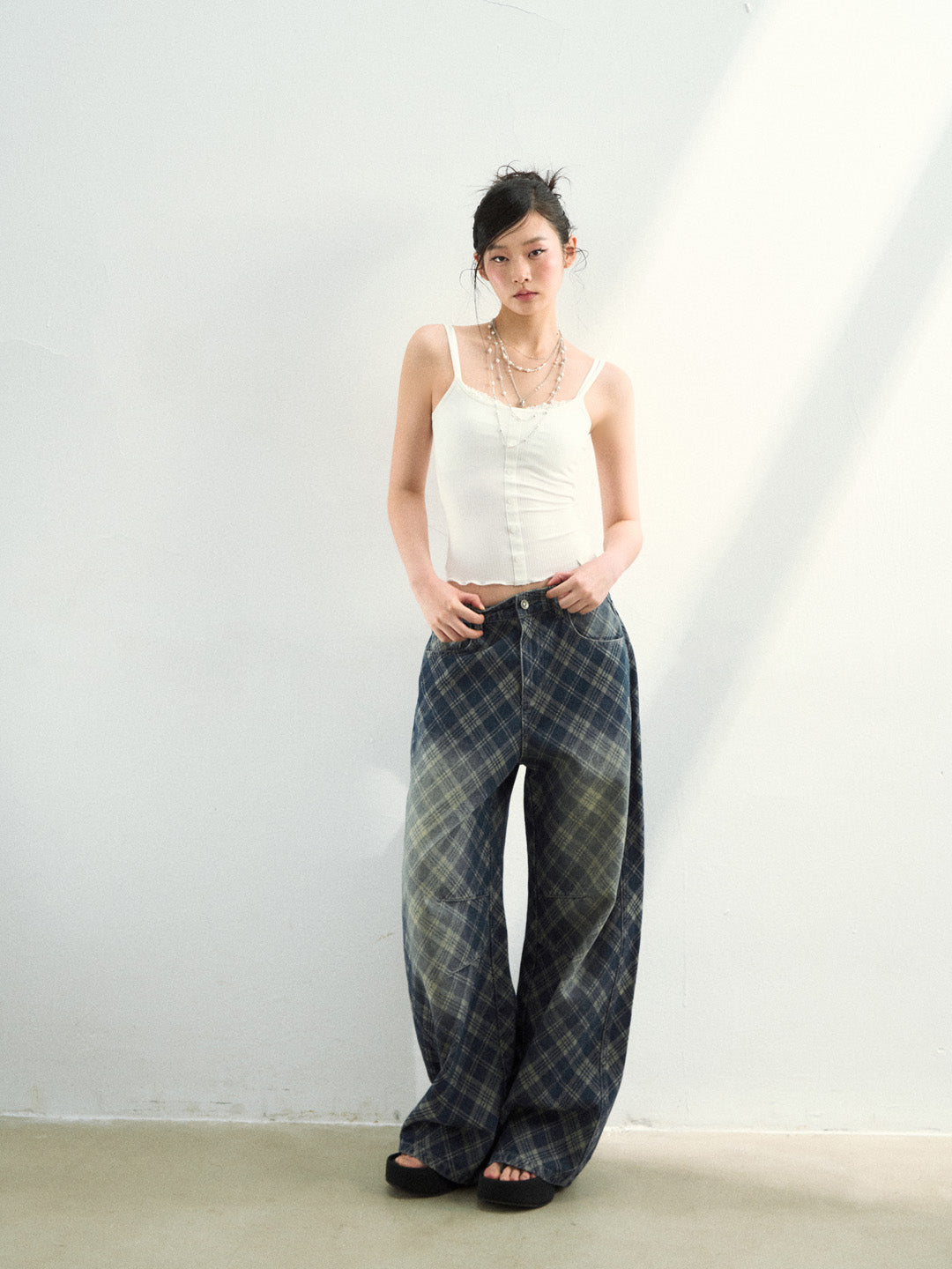 VIA PITTI VIADTP767 Splicing button decoration camisole vest