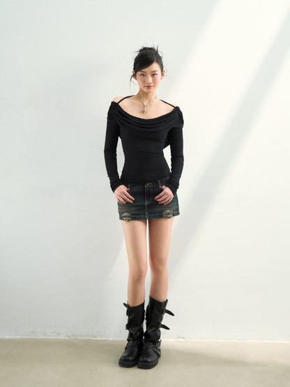 VIA PITTI VIAATP882 Mesh Rose Double Wear Long Sleeve T