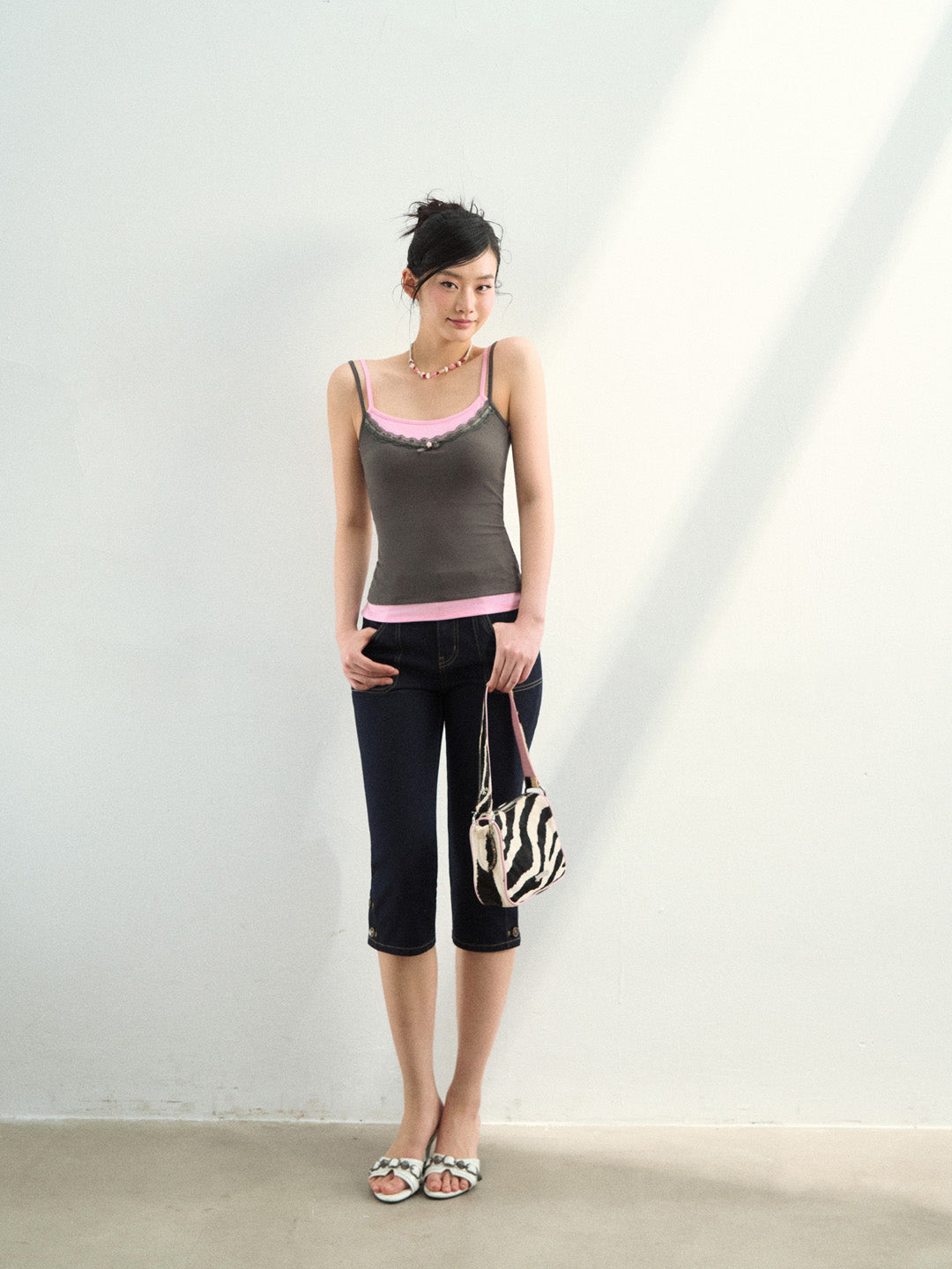 VIA PITTI VIAAT911 Color blocked patchwork camisole vest