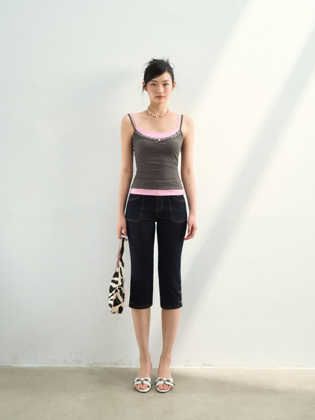 VIA PITTI VIAAT911 Color blocked patchwork camisole vest