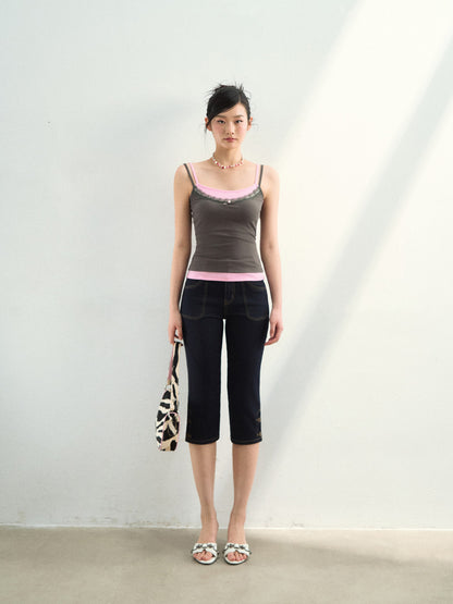 VIA PITTI VIAAT911 Color blocked patchwork camisole vest
