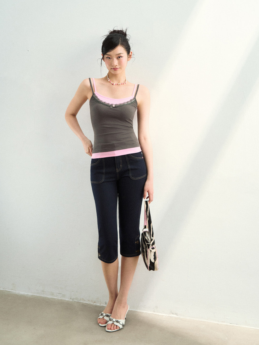 VIA PITTI VIAAT911 Color blocked patchwork camisole vest